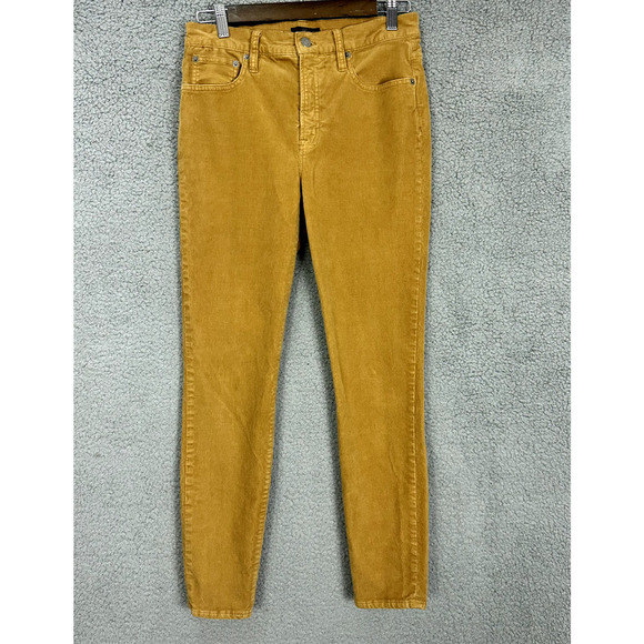 J.Crew Corduroy Pants Women 28 Brown 9" High Rise Toothpick Preppy Academia Twee - Picture 1 of 6